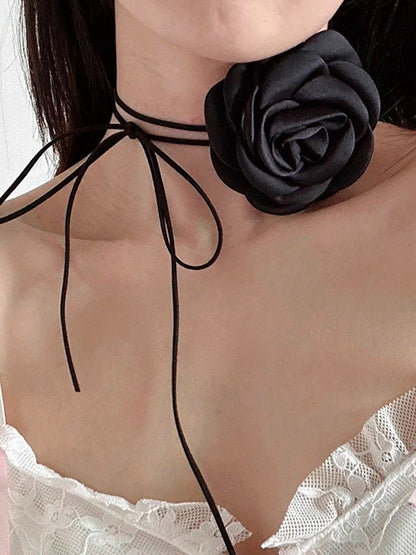 Flower Shape Lace-up Dainty Necklace Necklaces Accessories
