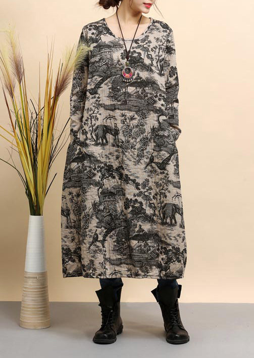 Khaki Oversized Cotton Dresses Shirt Dress Blouses