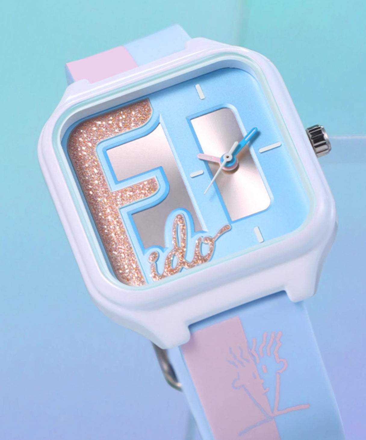 Diy Blue Zircon Silicone Rubber Waterproof Quartz Movement Watches