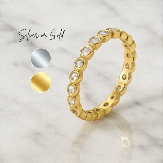 "demi" ✨ Dainty Gold Plated Diamond Like Ring