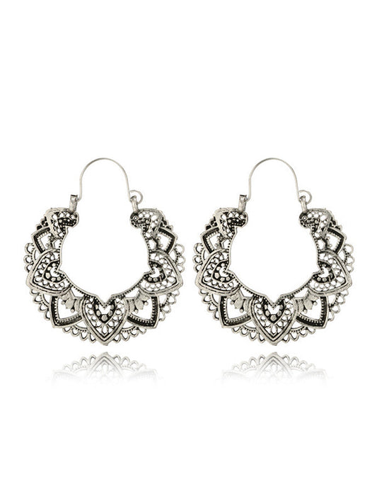 Alloy Hollow Flower Earrings