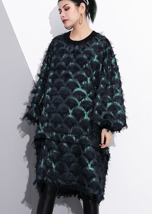 Baggy Fall Dresses Lace Long Sleeve O Neck Baggy Dresses