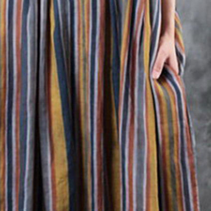 Baggy Linen Summer Dress Oversize Loose Retro Ramie 12 Sleeve Summer Dress