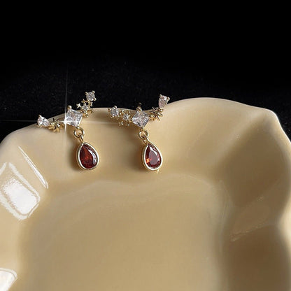 Yasmine Ruby Baroque Earrings