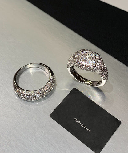 Silvery Zircon Sparkling Ring