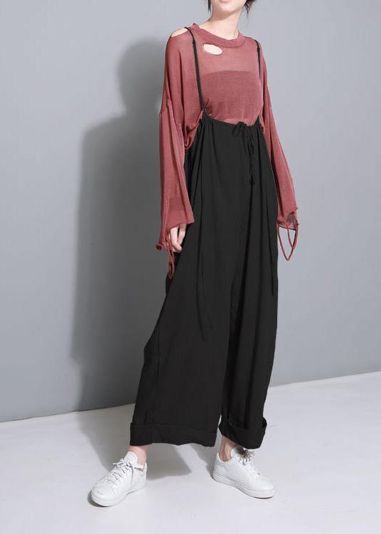 Black Cotton Wearing Methods Pants Linen Wide Leg Pants