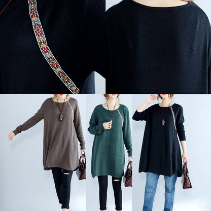 Black Knit Sweater Dresses Long Sleeve Knit Dress