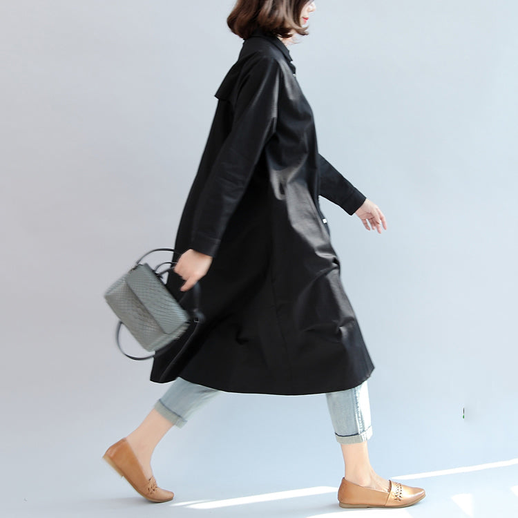 Black White Patchwork Cotton Outwear Oversize Long Sleeve Cardigans