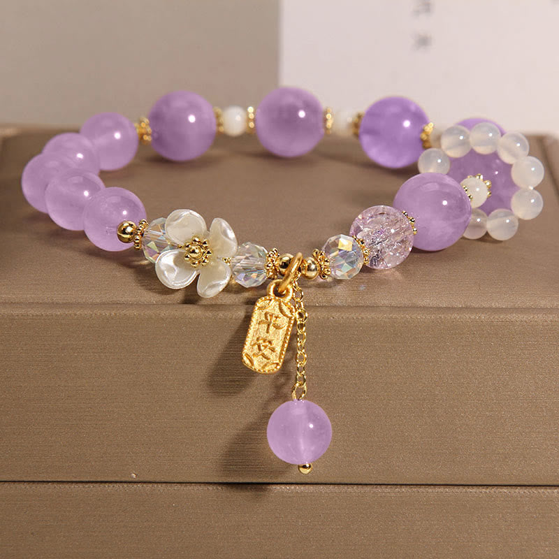Blue Crystal Amethyst Healing Bracelet for Serenity & Clarity