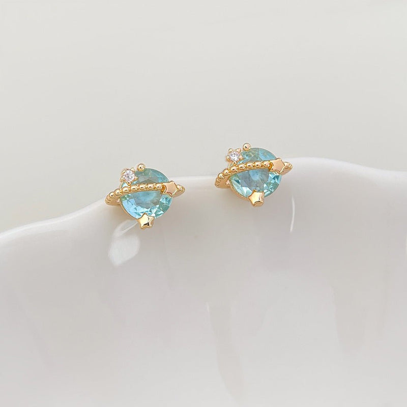 Blue Planet Stud Earrings