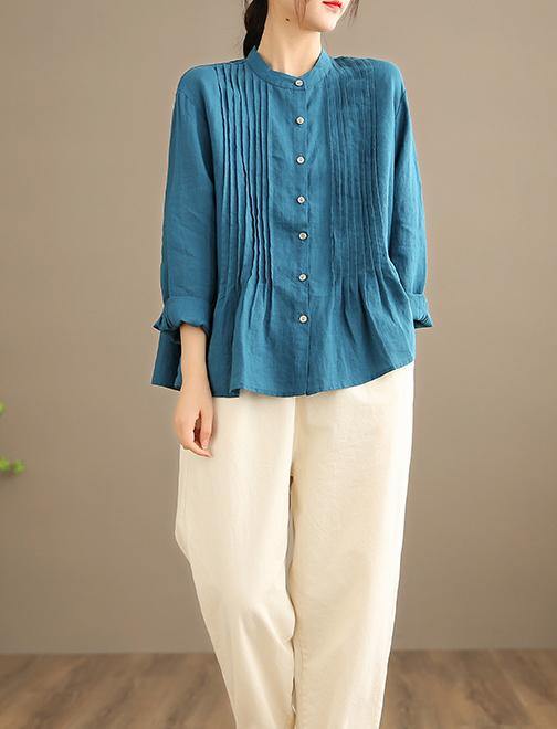 Organic White-bird Linen Shirt Tunics Women Ramie Blouse