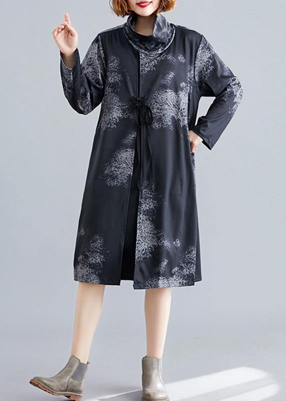 Boutique Coat Fall Black Turtleneck Pockets Coat