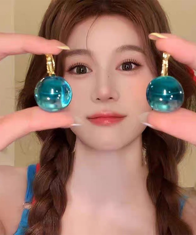 Original Design Green Alloy Dall Resin Drop Earrings
