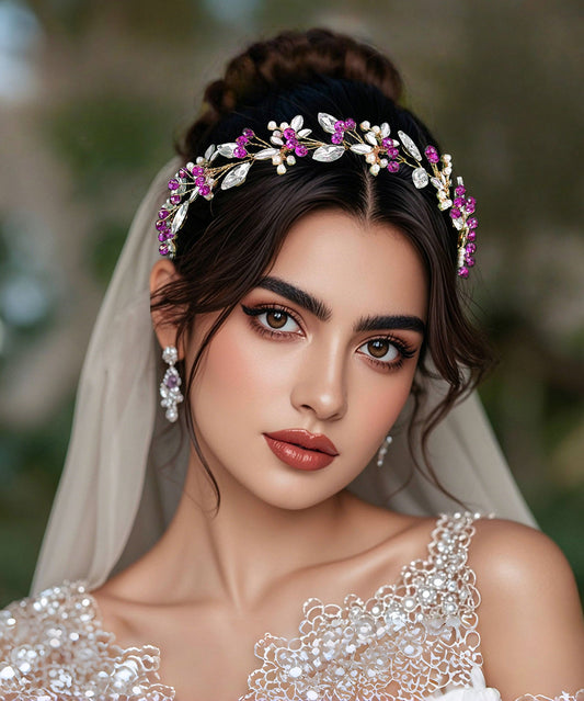 Original Design Rose Weave Zircon Flora Hairpiece