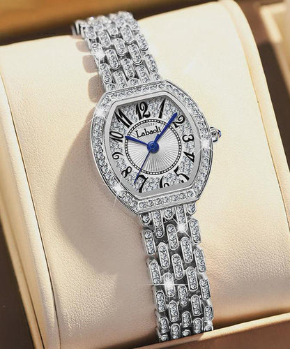Stylish Rose Stainless Steel Zircon Quartz Movement Watches