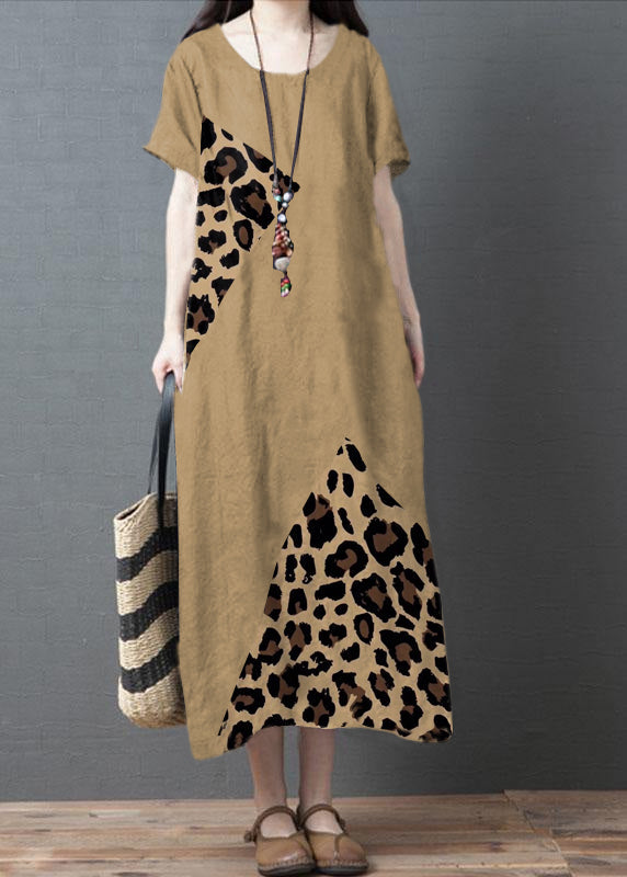 Loose Black O-neck Patchwork Pockets Summer Holiday Dress Short Sleeve