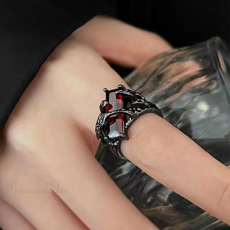 Dark Gothic Crimson Ring