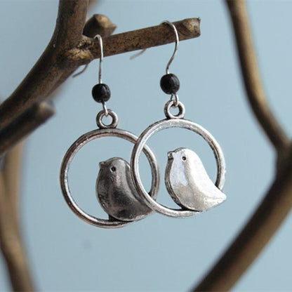 Style Gem Bird Pendant Earrings