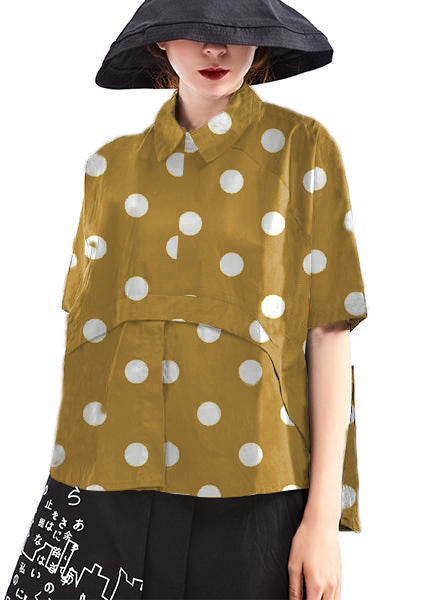 Black Dot Short Sleeve Cotton Shirts