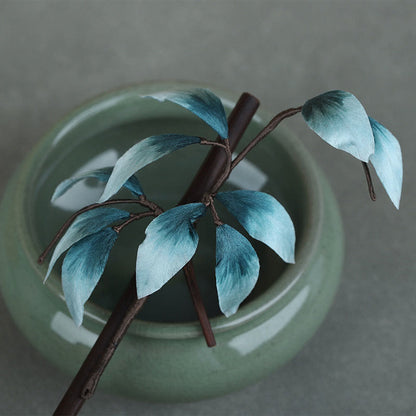 Chinese Velvet Flower Hairpin - Handmade Mulberry Silk Elegance