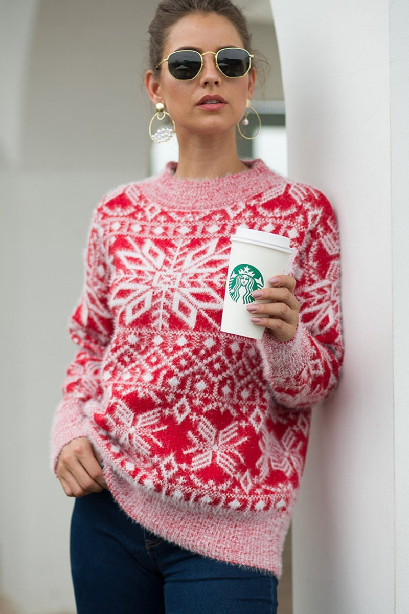 Christmas Snowflake Plush Sweater