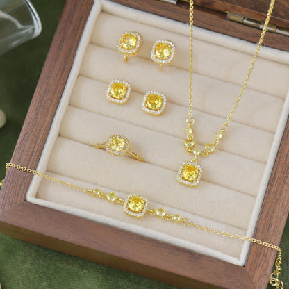 Citrine Halo Du Soleil Earrings