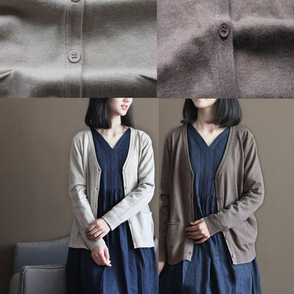 Cozy Chocolate Cozy Sweater Oversized Knitted Tops Fine V Neck Winter Shirt Rabbit Fur