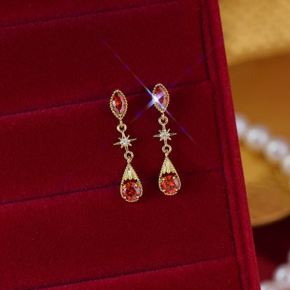 Crimson Astra Earrings