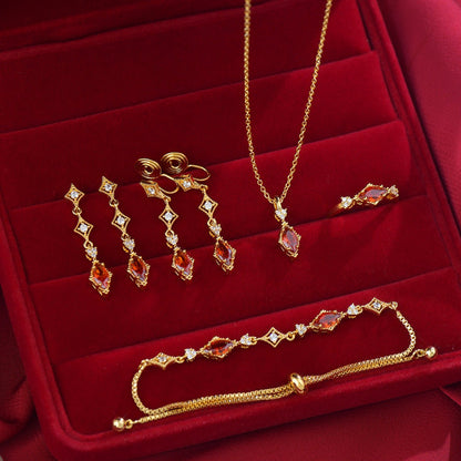 Crimson Lattice Bracelet