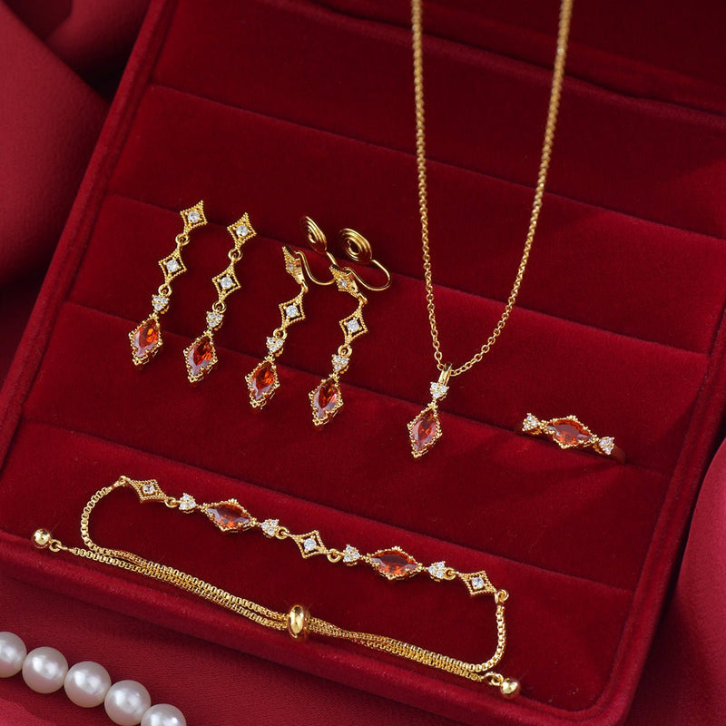 Crimson Lattice Necklace