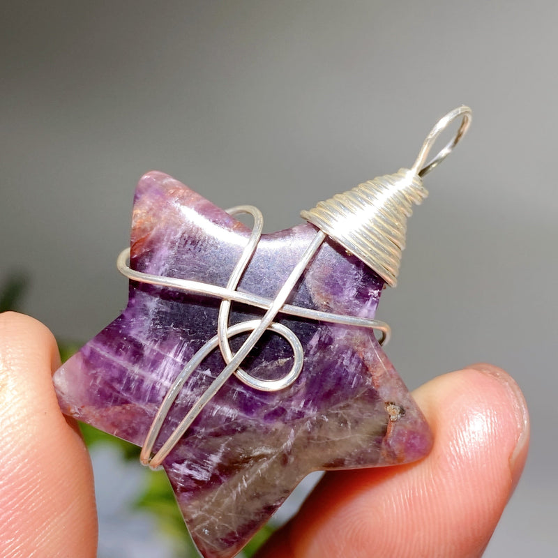 Crystal Star Pendant With Black Cord Necklace