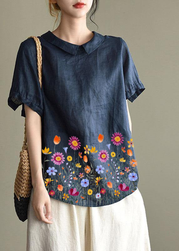 Blue-hem floral/Ships in 15 Days
