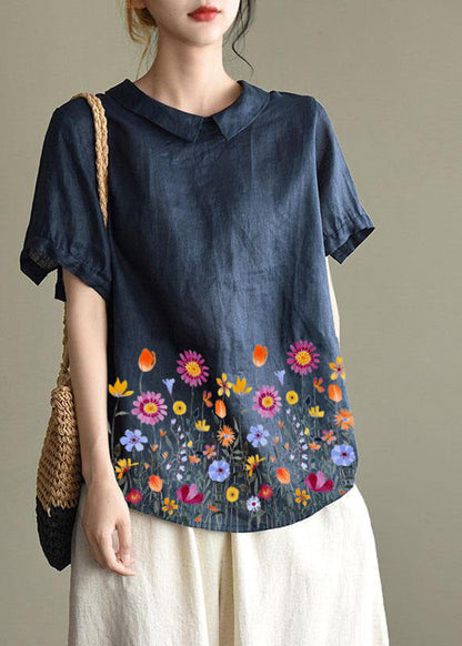 Blue-hem floral/Ships in 15 Days