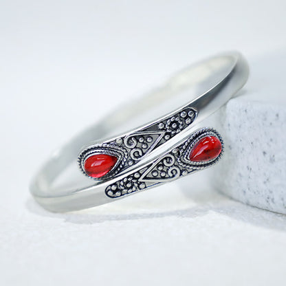 Zircon Healing Cuff Bracelet | Spiritual Protection & Wealth