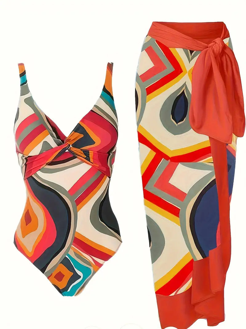 Sexy swimwear with a tropical print