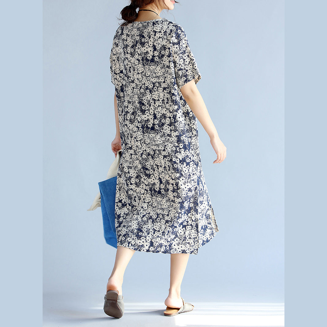 Dark Blueprints Midi Chiffon Dresses Clothing Side Open V Neck Midi Dress