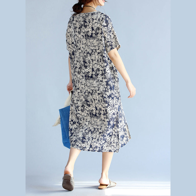 Dark Blueprints Midi Chiffon Dresses Clothing Side Open V Neck Midi Dress