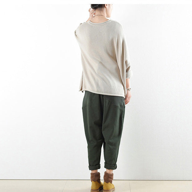 Dark Green Warm Cotton Winter Pants Oversized Pants