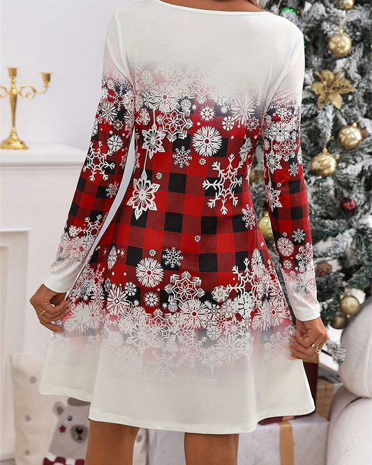 Christmas Snow Tartan Mini Pleated Skirt