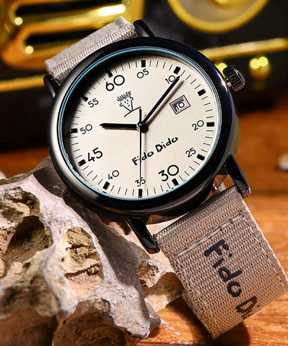 Red Alloy Fabric Quartz Movement Watch
