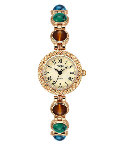 Novelty Green Alloy Cat's Eye Quartz Movement Chain Watches