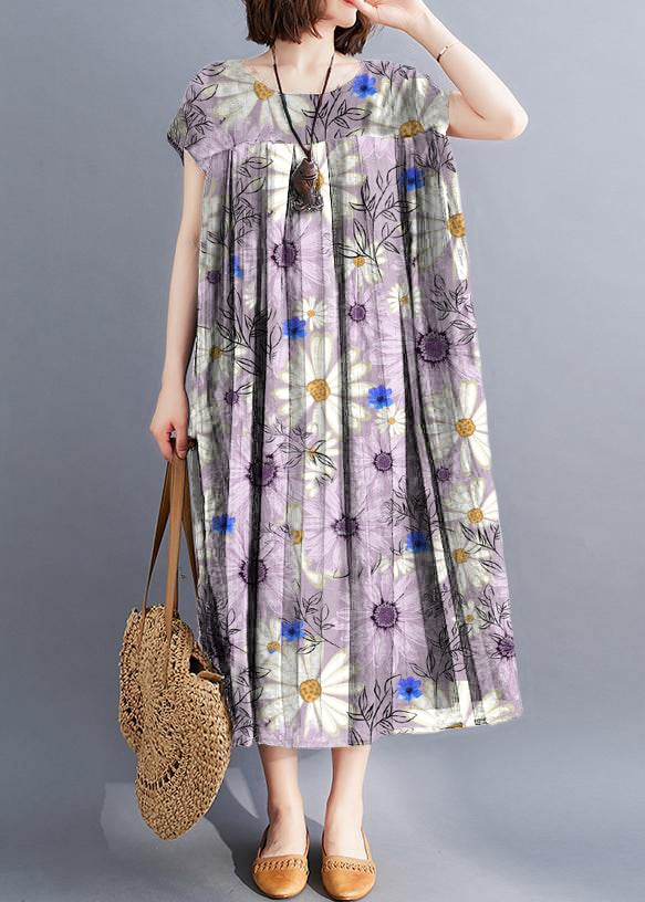 Unique Rainbow Clothes O Neck Large Hem Love Summer Dresses