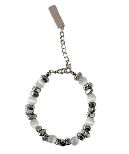 Boutique Colorblock Stainless Steel Cat's Eye Patchwork Charm Bracelet