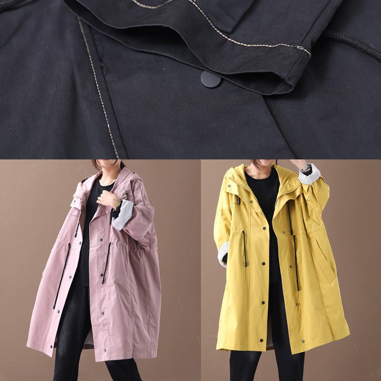 Diy Black Fine Clothes Wardrobes Hooded Drawstring Pockets Outwears