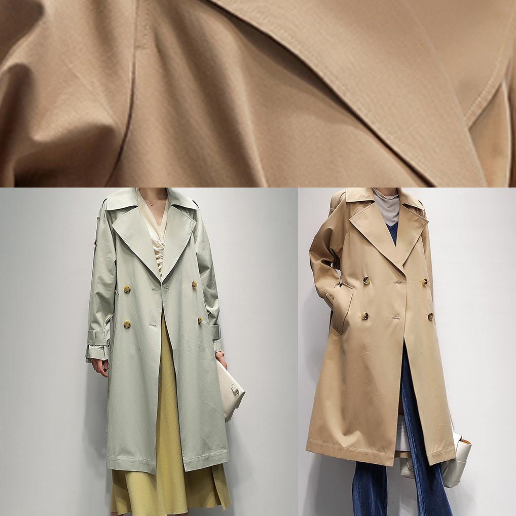 Diy Khaki Long Coats Ideas Notched Pockets Jackets