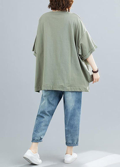 Diy O Neck Cotton Summerclothes for Wardrobes Cartoon Print Top