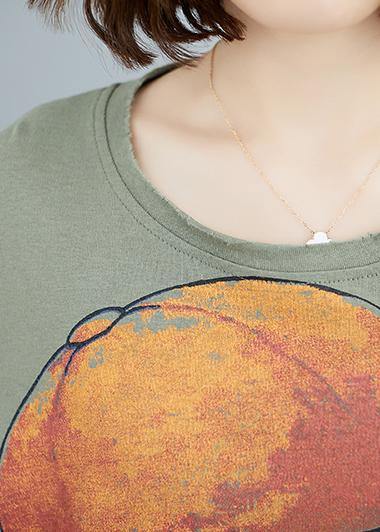 Diy O Neck Cotton Summerclothes for Wardrobes Cartoon Print Top