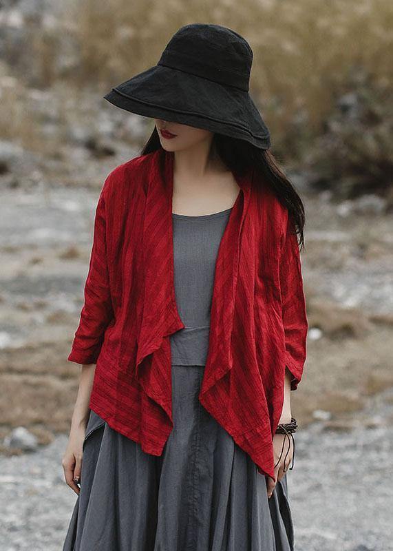 Diy Red Cotton Tunics for Bracelet Sleeved Clothing Summer Shirt