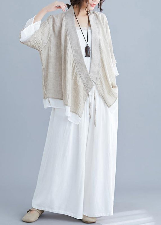 Diy V Neck Half Sleeve Cotton Linen Clothes for Nude Blouses Summer