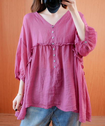 Diy V Neck Lantern Sleeve Clothes for Sleeve Rose Top